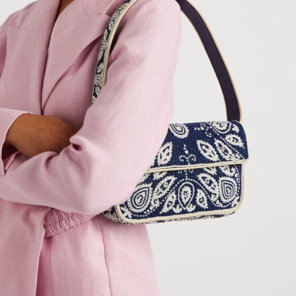 Staud Tommy Beaded Bandana Bag